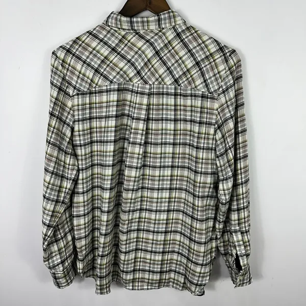 LOFT Plaid Button Down Shirt Women Medium Long Sleeve Preppy Academia Cottage‎ - Image 6