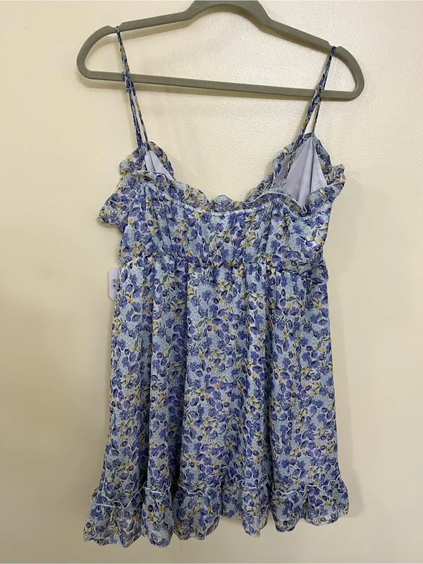 NEW Altar’d State Blue Floral Mini Dress Size XL NWT - Image 5