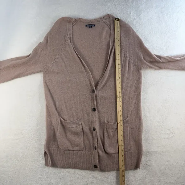American Eagle L Large Cardigan Sweater Lightweight Knit‎ Blush Pink Long Sleeve - Image 10