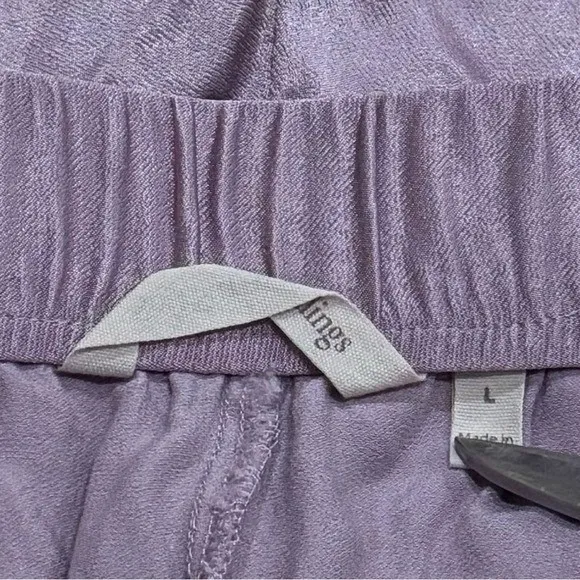 Soft Surroundings Lavender Satin Pocket Drawstring Pants Career Comfort Chic L - Image 5