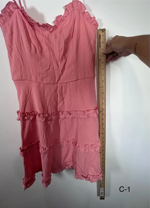 Trixxi Francesca’s Size S Blush Pink Tiered Ruffle Mini Dress - Image 7