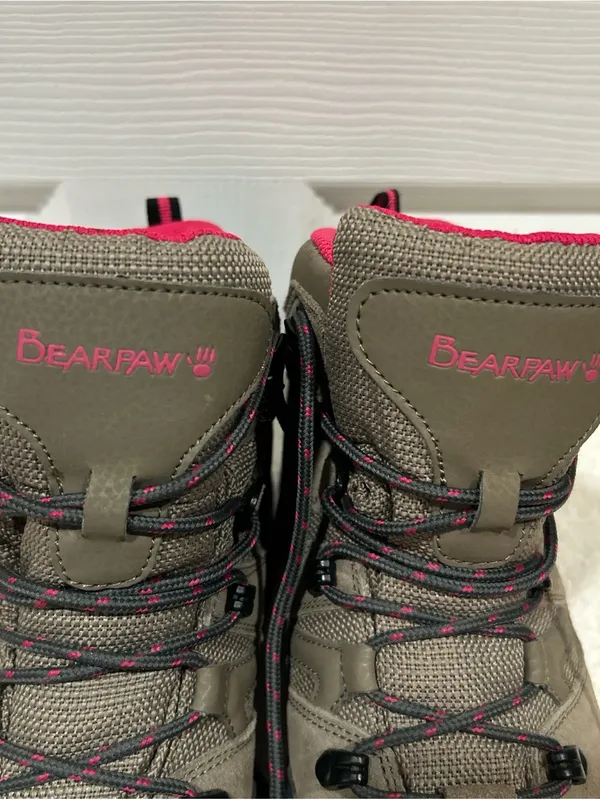 BearPaw tan and Pink Women's Winter Hiking Boots - Image 3