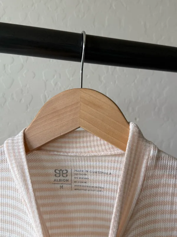 Albion Pink White Striped Short Sleeve Dress - Image 4