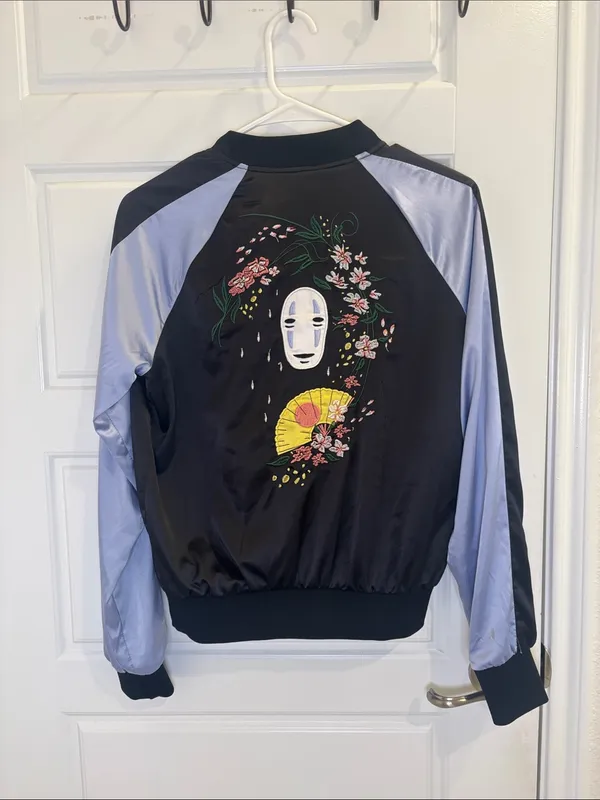 Her Universe Studio Ghibli Spirited Away No Face Embroidered Bomber Jacket S - Image 2