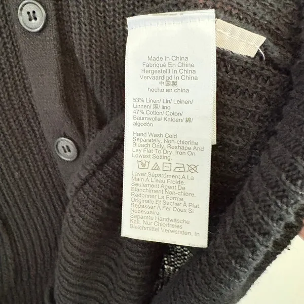 J.Crew Womens Charcoal Gray Button‎ Front V-Neck Cardigan Sweater Size M - Image 10