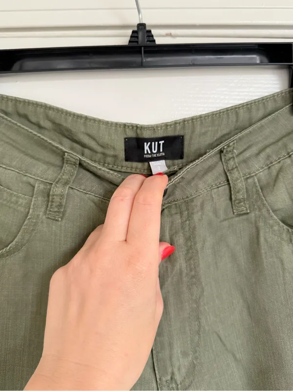 Kut From The Kloth Sienna High RIise Wide Leg‎ - Olive Green 2 - Image 9