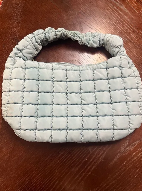 Urban Expression Baby Blue Quilted Puffer Hobo Bag - Image 3