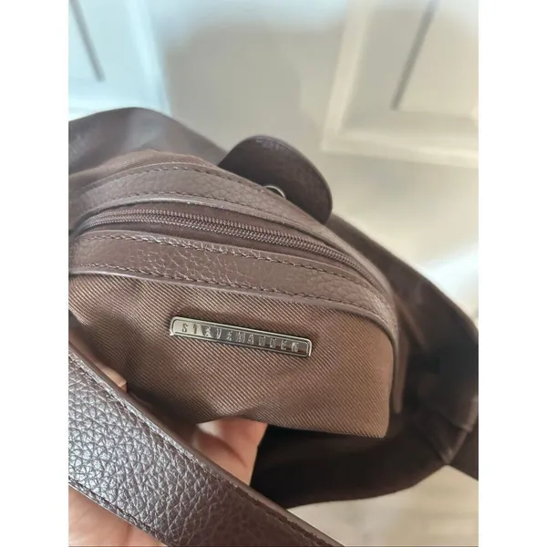 Steve Madden Coffee Brown Faux Leather BMonte Bucket Shoulder Bag boho - Image 6