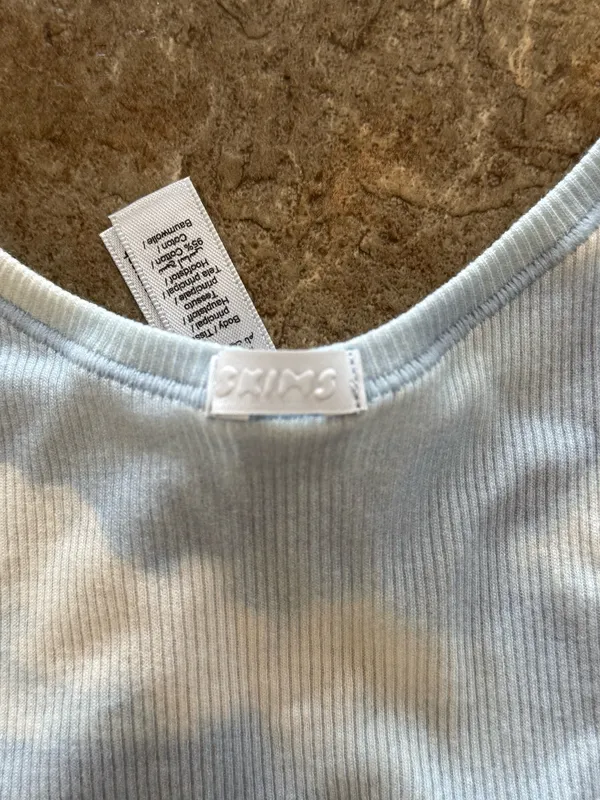 Skims Cotton Rib Tank Blue Quartz Cloud Medium - Image 9