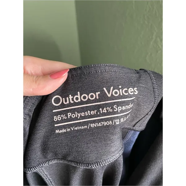 Outdoor Voices Two Tone Paneling Legging Size Medium Black Navy Compression - Image 6