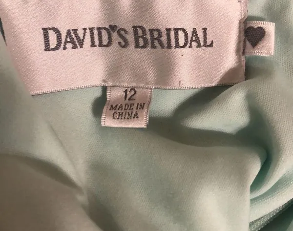 David’s Bridal Long Mint Mesh Bridesmaid Dress Size 12 - Image 7