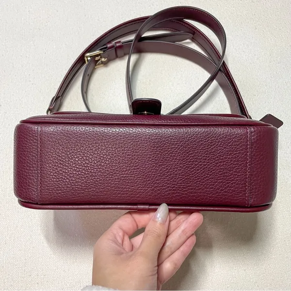 Coach Hadley Turnlock Shoulder Bag in Dark Wine - Image 6