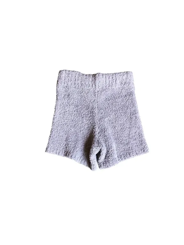 Skims Gray Fuzzy Shorts - Image 4
