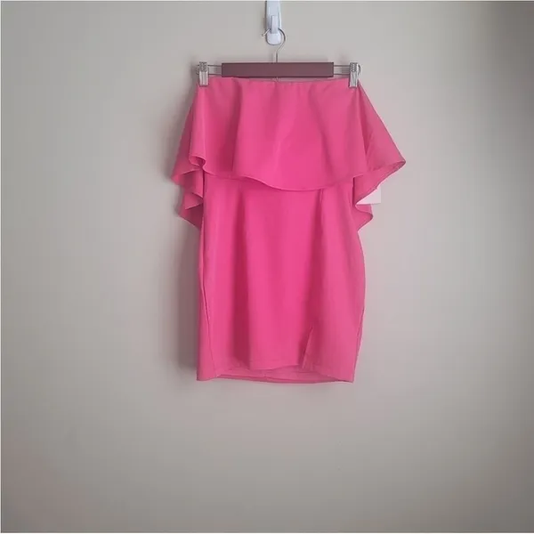 NWT Superdown Catalina Ruffle Tube Party Mini Dress in Hot Pink Size‎ S - Image 5