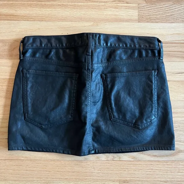 Coated Leather Mini Skirt - Image 3