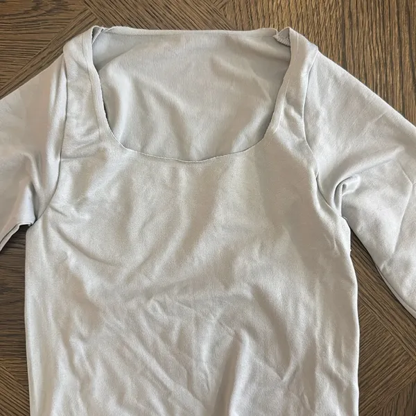 Skims Essential Long Sleeve Scoop Neck Bodysuit, Limited Editionlight Grey,S,$78 - Image 9