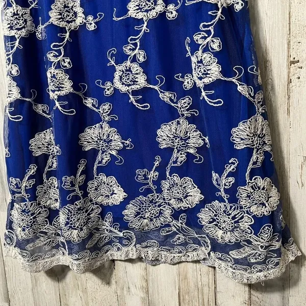 Lovers + Friends Revolve Moonlit Mini Dress Lace Royal Blue HalterWomens XS - Image 2