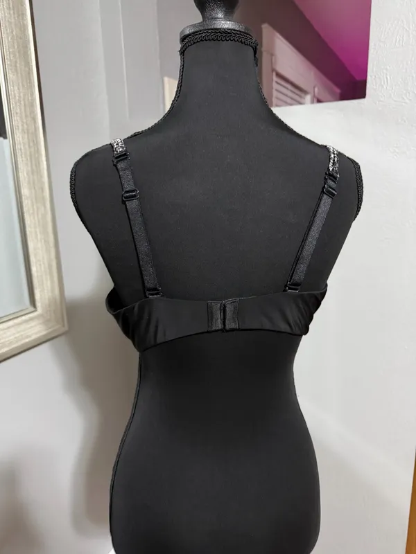 Victoria’s Secret Sexy Little Things Black Bra Cheetah Print Trim Size 38D - Image 3