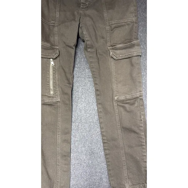 Mint Velvet Khaki Cargo Straight Slim Jeans Women's 8R uk 12R Combat Utility‎ - Image 6