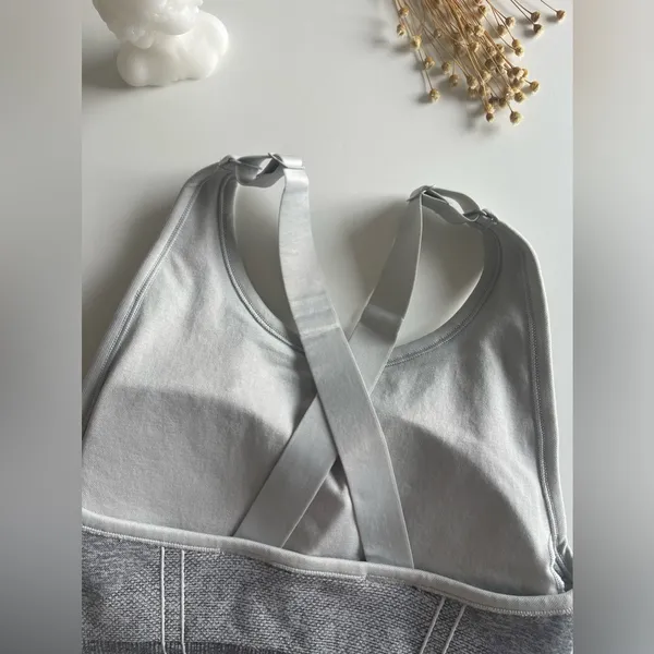 SPANX Seamless Sculpt Cloudy Grey High Scoop NWT Neck Crossback Sports B… - Image 7