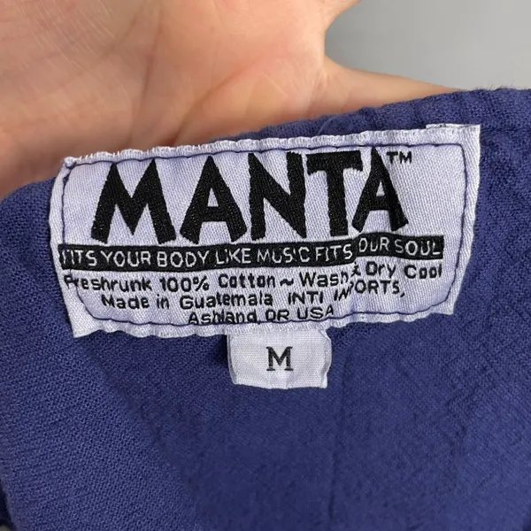 Manta Tank Top Pin Tuck‎ Button-Up Size Medium Women Indigo Blue Sleeveless Boho - Image 8