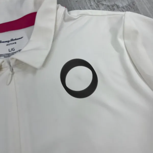 Tommy Bahama Active White Short Sleeve 1/4 Zip Golf Tennis Polo Shirt Large - Image 5