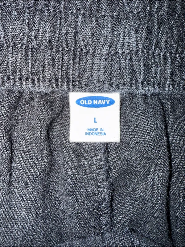 Old Navy Black Linen Blend Waistband Shorts Size L - Image 3