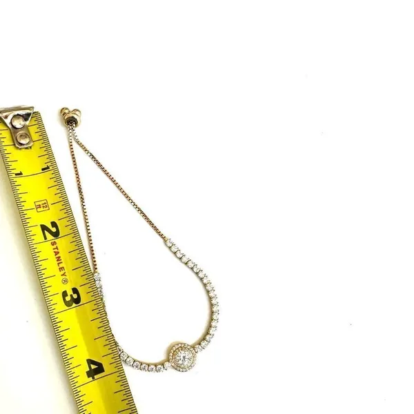 Gold tone rhinestone adjustable bracelet - Image 6