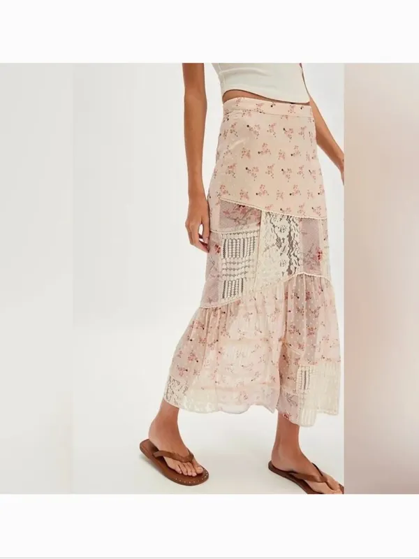 Free People Daniella Lace Maxi Skirt. NWT M ($128) - Image 3