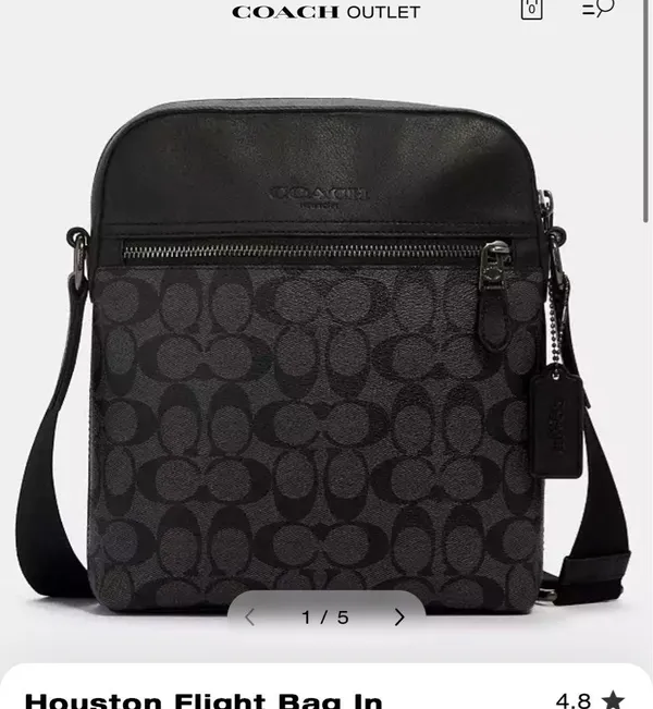Coach Houston Leather Flight Bag Signature - Image 5