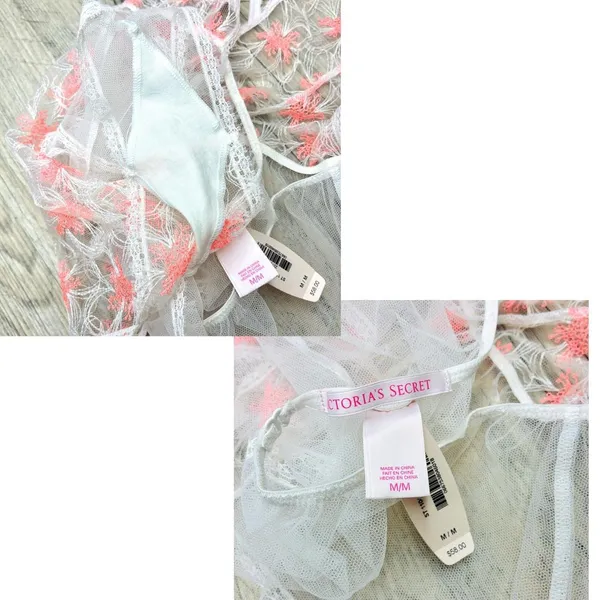 NWT Victoria’s Secret White Sheer Floral Embroidered Sexy Lingerie Bodysuit - Image 8
