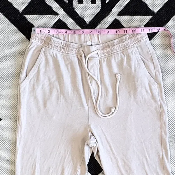 Aerie Sunrise Lightweight Cotton Joggers in Beige Small - Image 2