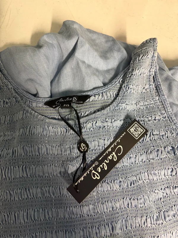 Smocked Maxi Dress Blue - Image 5