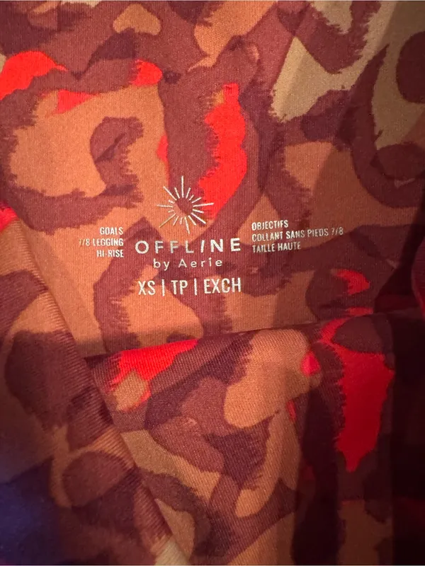 OFFLINE By Aerie Goals High Waisted 7/8 Leggings Red Leopard NWOT XS - Image 3