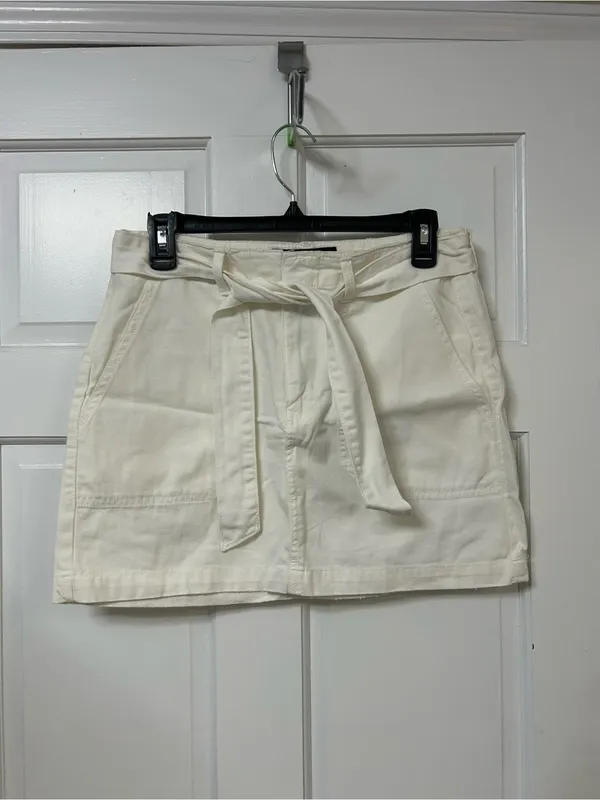 Indigo Rein Cream High-Rise Cotton Skirt - Image 2