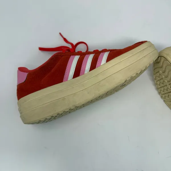 Adidas VL Court Bold Platform Sneaker Red Pink Suede Low Top Women Size 7 - Image 9
