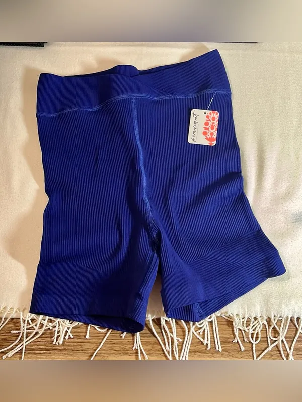 NWT FP Movement Free Throw Shorts S Small Outerspace Blue Crossover Ribbed $40 - Image 3