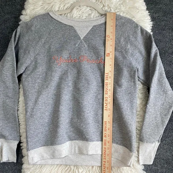Champion Grey Pullover You'Re Peachy Embroidered Sweatshirt Activewear Sporty - Image 7