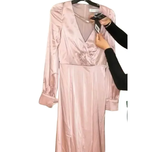 MAC DUGGAL 55635 Satin Ruched Bishop Sleeve Gown, Size 4, New w/ Tag MSRP $398 - Image 7