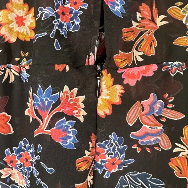 Anthro HD in Paris Maxi Dress‎ Womens US 4 Sheer Floral Chiffon Cottage Peasant - Image 16