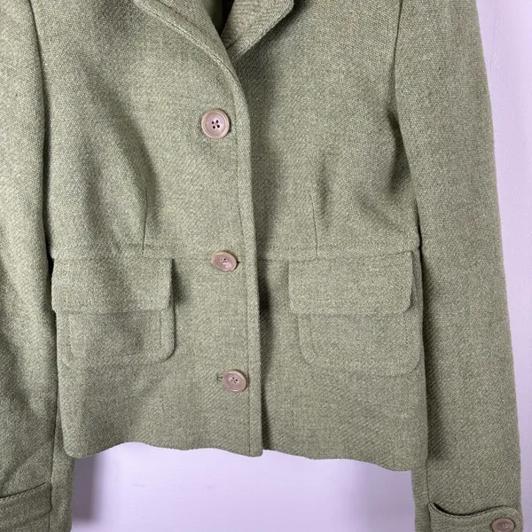Banana Republic Wool Blazer‎ Jacket Womens Sz XS Green Career Business Pea Coat - Image 5