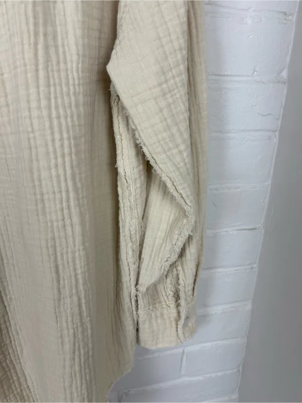Aerie Pool To Party Gauze Cotton Button Down Coverup Shirt Size XS - Image 13