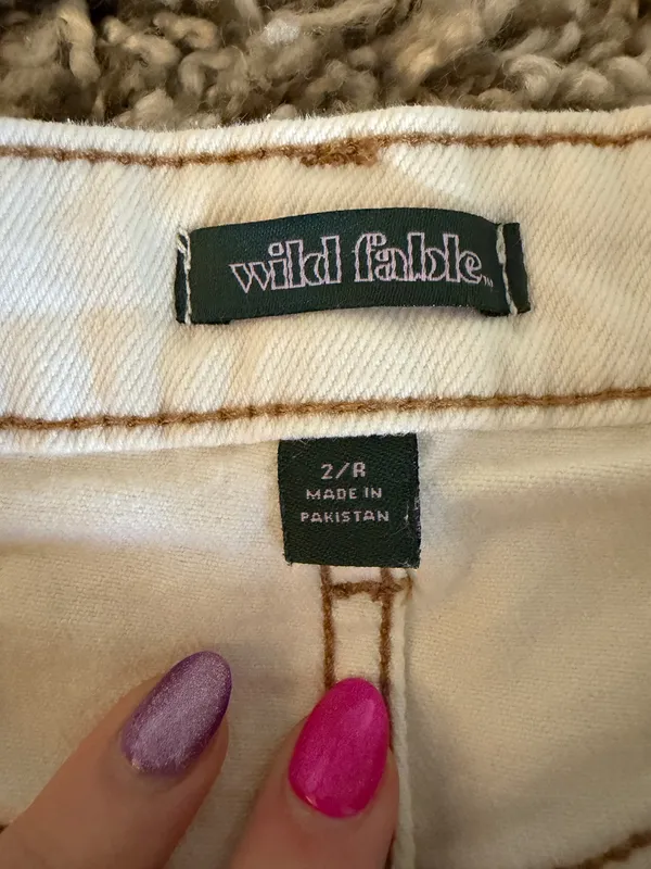 Wild Fable Cream Jean Shorts - Image 3