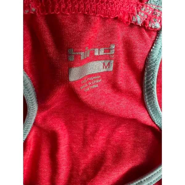 Hind Women's Athletic Tank Top Medium Red with Light Blue Trim - Image 3