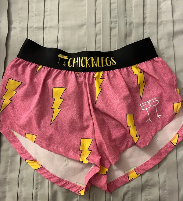 Chicken Leg Running Shorts Lightning Bolt Pink Size XS - Image 3