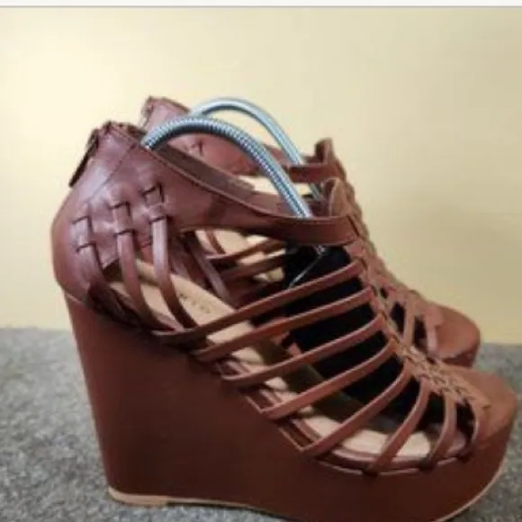 Torrid wedge sandal tall brown size 10w neutral - Image 11