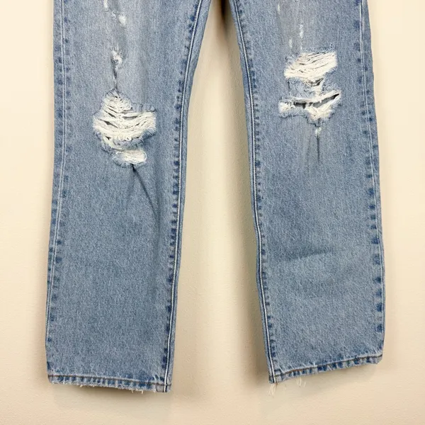 Levi’s Premium 501 Straight Leg Rigid Denim 100% Cotton Distressed Jeans Size 27 - Image 3
