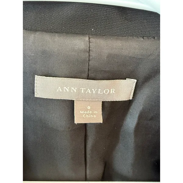 Ann Taylor Blazer Suit Jacket Women's Size 8 Black Notch Lapel Single Breasted - Image 5