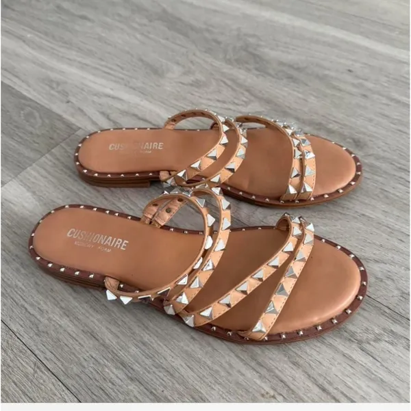 Cushionaire Tonya Studded Strappy Flat Sandals Women's - Image 2