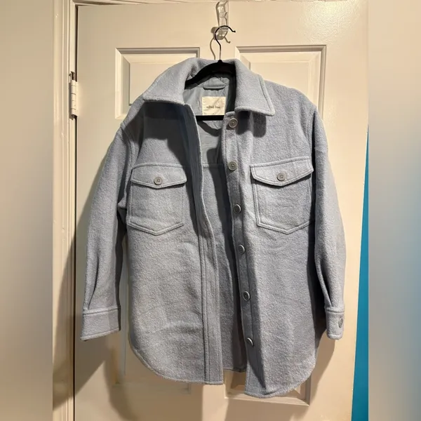Aritzia Wilfred Free Ganna shirt jacket shacket light blue S M - Image 2